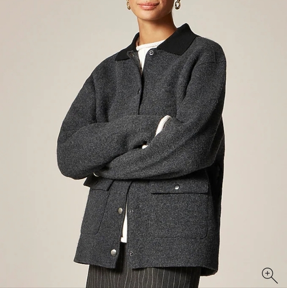 New J Crew Collection Barn Jacket™ sweater in boiled wool CM692 Size M $368 - Picture 2 of 12